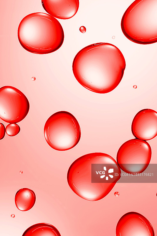 3D竖版美妆banner，口红滴落，红色背景上的血细胞，中毒概念，医药保健图片素材