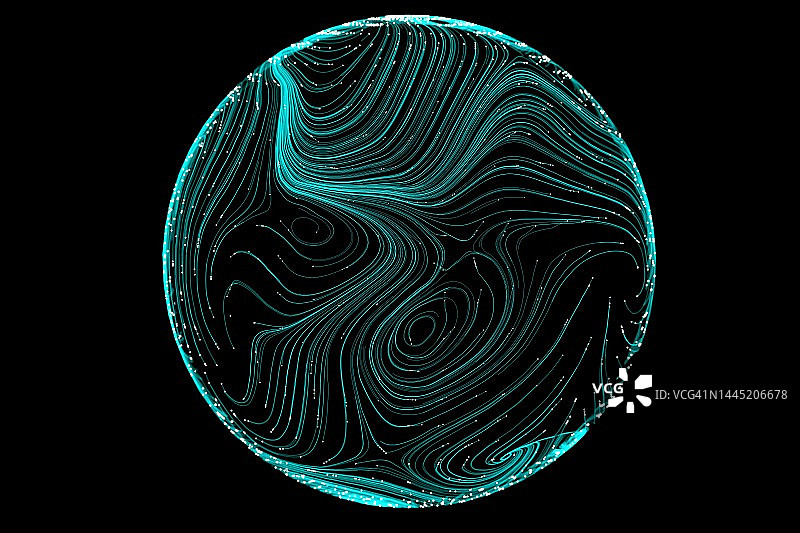 蓝色球形螺纹技术渲染图片素材