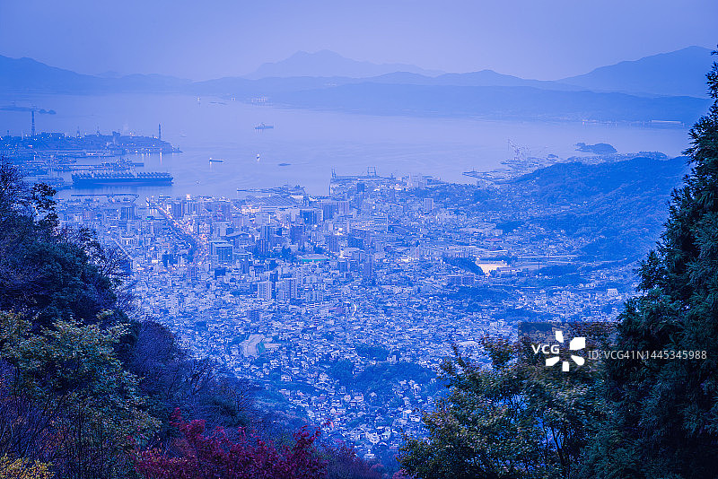 从山上看到的吴港景色图片素材