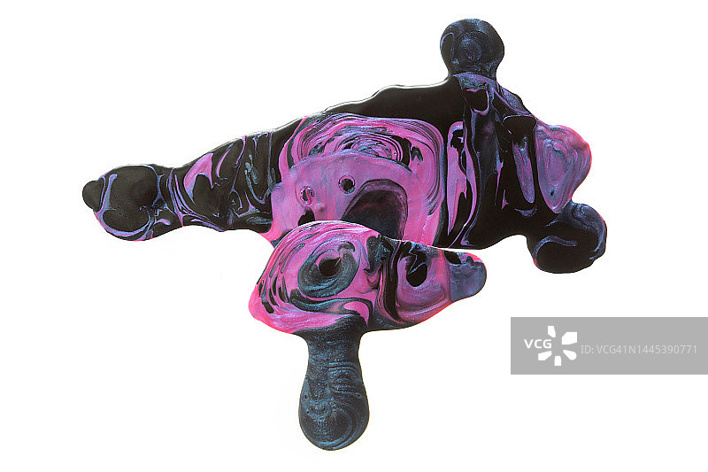 白色背景上的彩色油漆滴图片素材