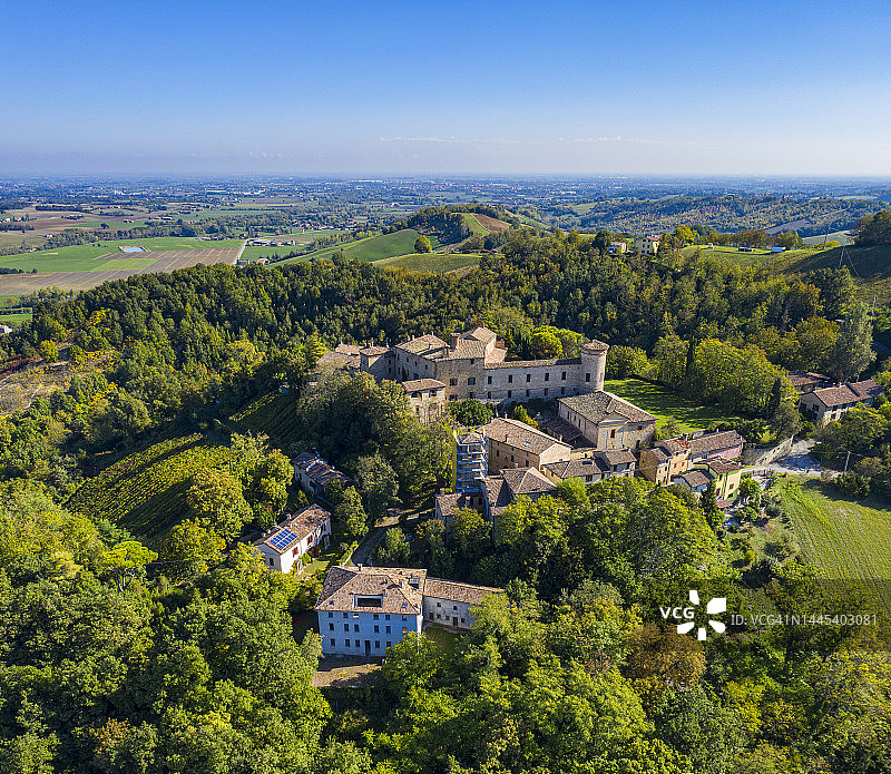 锡皮奥内城堡无人机航拍图片素材