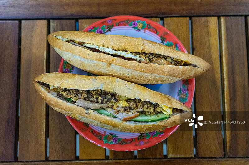 会安面包俯拍特写图片素材