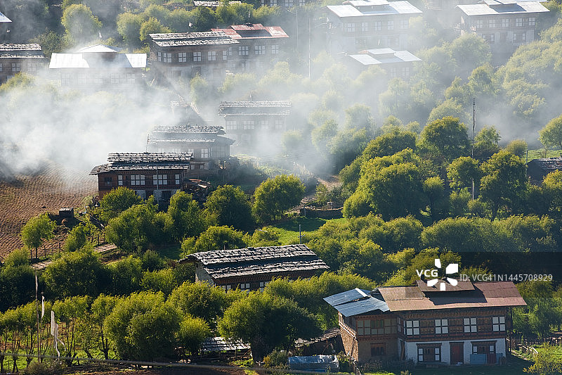 不丹本塘宗乌拉村风光图片素材