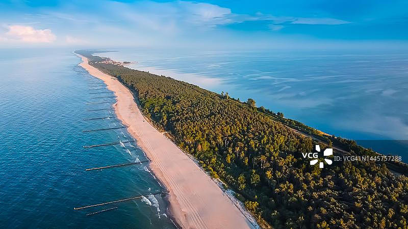 波兰海尔湾全景鸟瞰图片素材