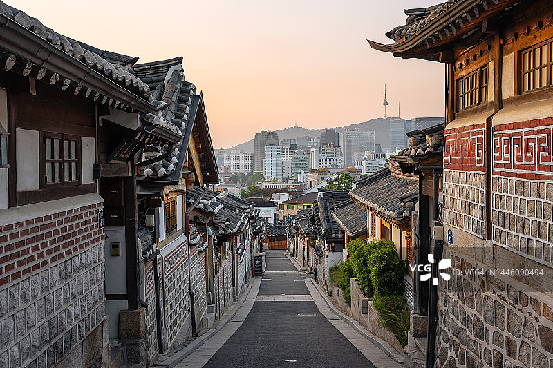 韩国首尔北村韩屋村古村落图片素材