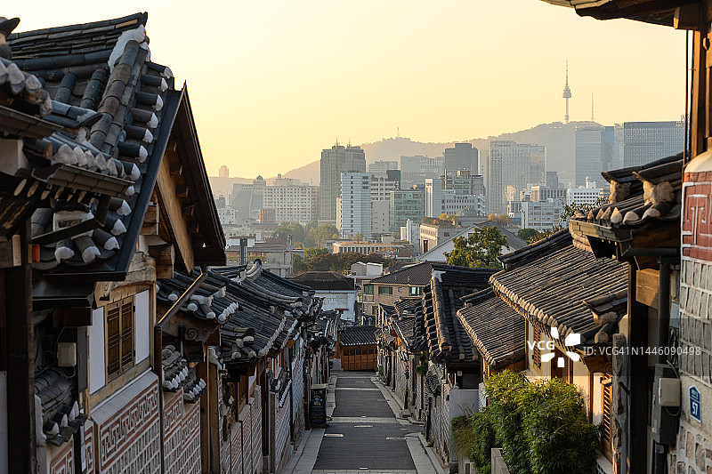 韩国首尔北村韩屋村古村落图片素材