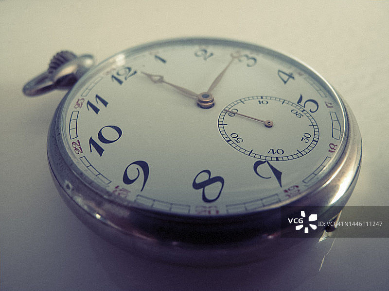 老式银质怀表图片素材