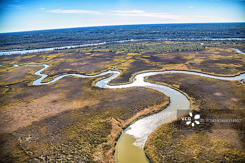 佛罗里达州湿地航拍图片素材