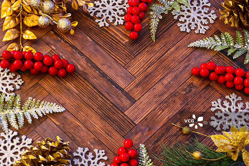 圣诞节木质边框图片素材
