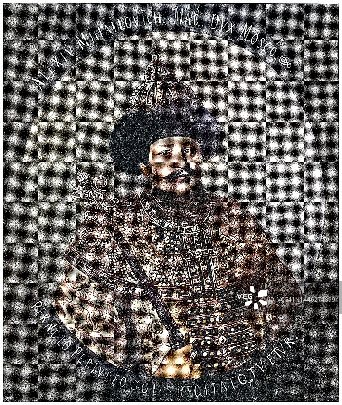 俄罗斯沙皇阿列克谢一世肖像图片素材