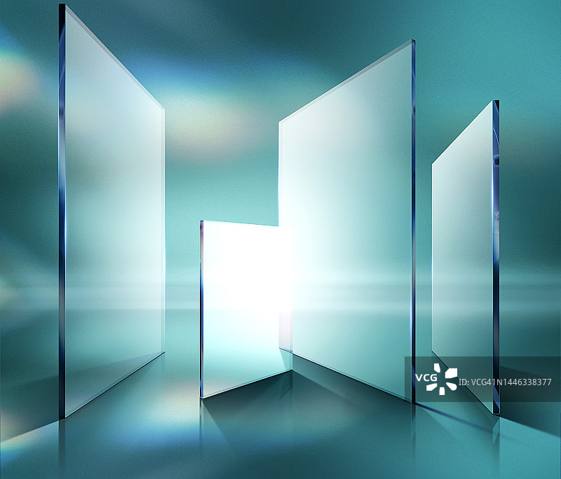 空间结构玻璃面板3D背景图图片素材