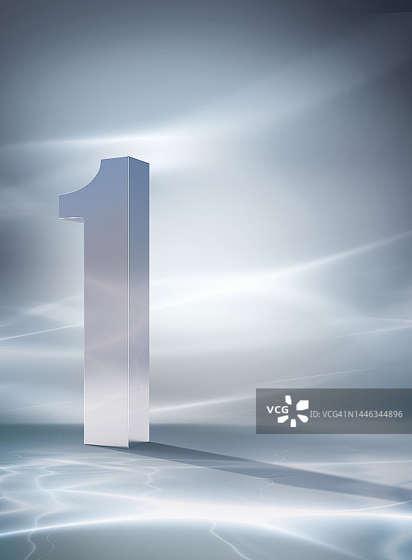 3D数字1，钢，空间，背景图像，灰色，无人图片素材