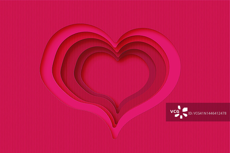 剪纸风格的爱心纸图片素材