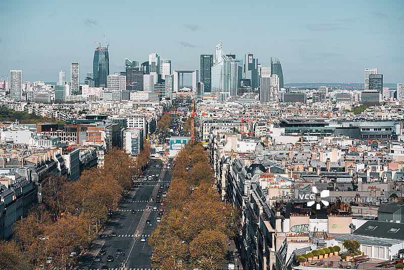 从巴黎市中心看拉德芳斯图片素材