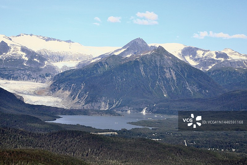 门登霍尔冰川和湖泊图片素材