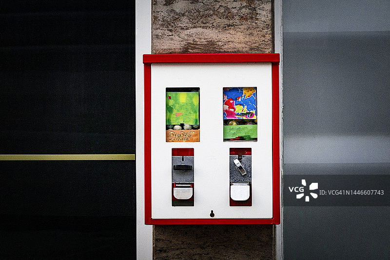老式糖果自动售货机图片素材