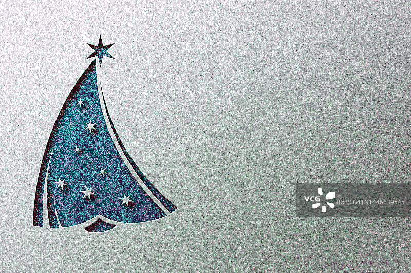 圣诞树剪纸图片素材