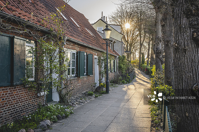 德国汉堡：Ovelgonne区的砖房图片素材