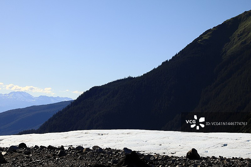 山边的冰川表面图片素材