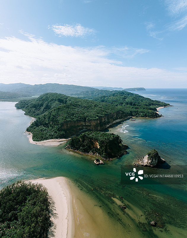 日本冲绳县西表岛鸟瞰图图片素材