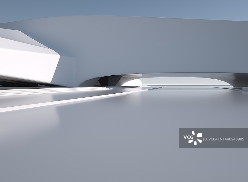 空旷的广场前的现代建筑图片素材