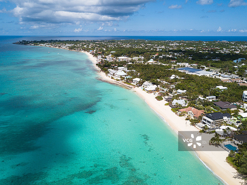 开曼群岛七英里海滩美丽航拍图片素材