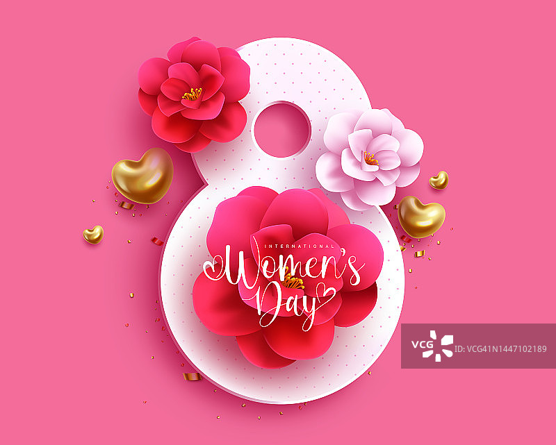 3月8日国际妇女节鲜花元素矢量设计图片素材