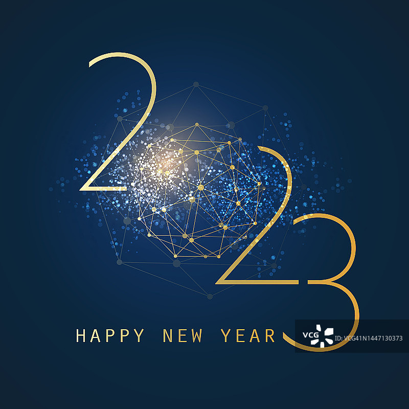 节日快乐，新年贺卡模板 - 2023图片素材