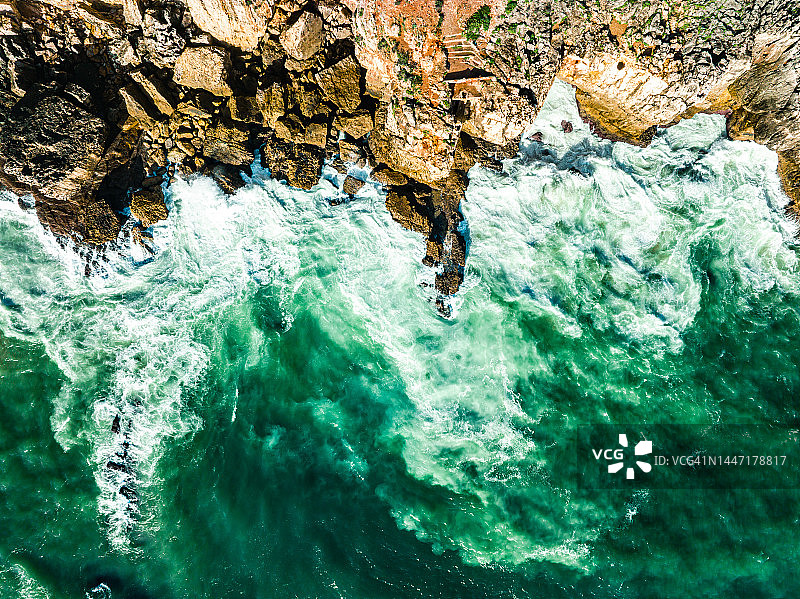 葡萄牙大西洋海岸无人机视角图片素材