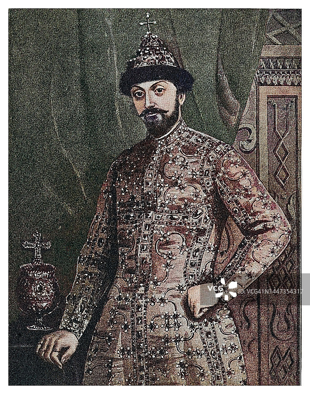 俄国沙皇费奥多尔三世·阿列克谢耶维奇肖像图片素材