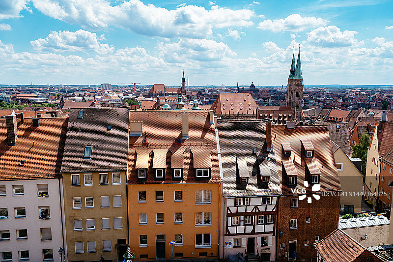 从城堡看纽伦堡老城区图片素材
