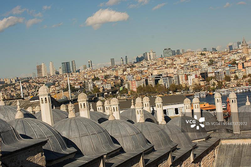 土耳其伊斯坦布尔奥斯曼建筑的穹顶外观图片素材