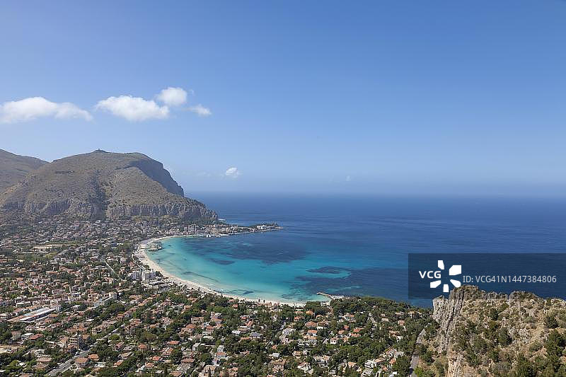 从佩莱格里诺山看蒙德罗，西西里岛图片素材