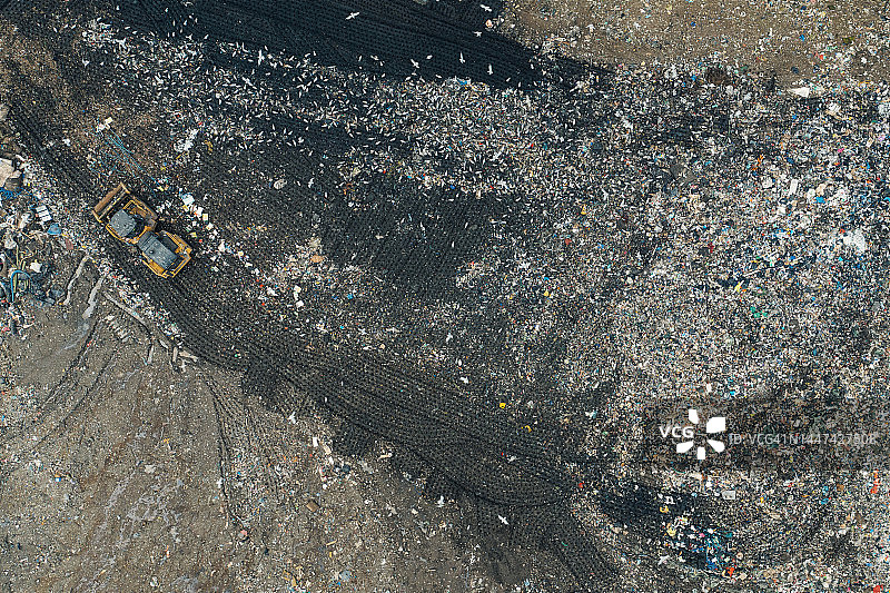 垃圾堆的抽象无人机视图图片素材