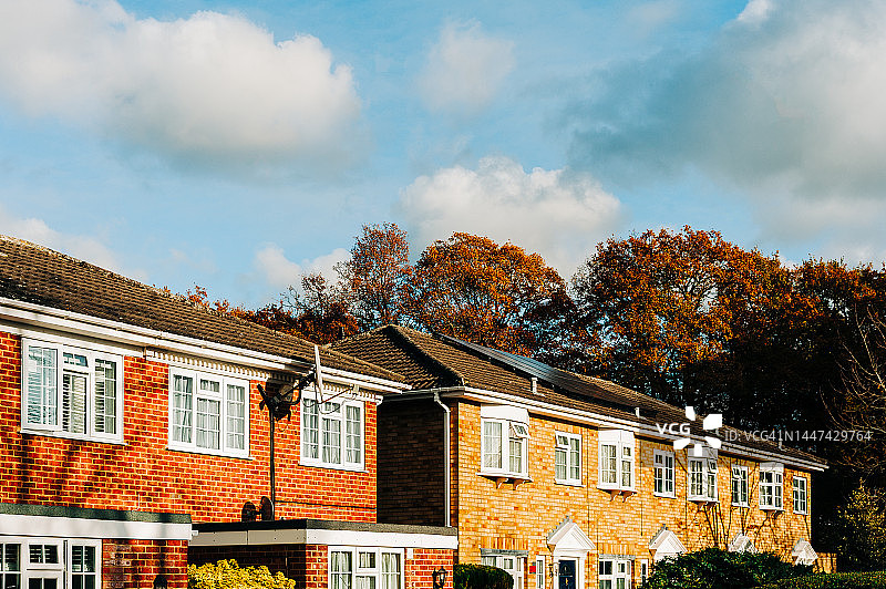 日落时分的房屋景色图片素材
