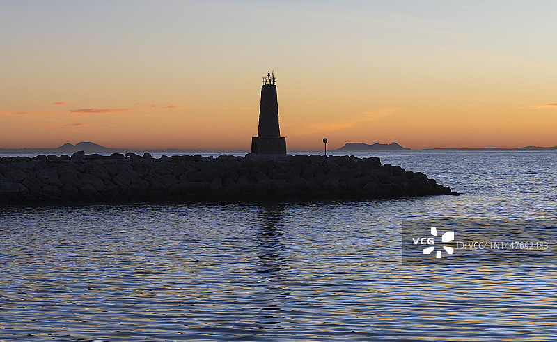 从西班牙眺望直布罗陀和非洲图片素材