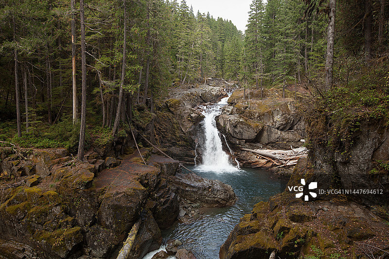 银瀑，华盛顿雷尼尔山国家公园图片素材