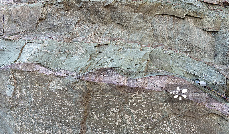 蒙大拿州冰川国家公园格林内尔组的河流沉积物中的大型波纹和沙丘图片素材