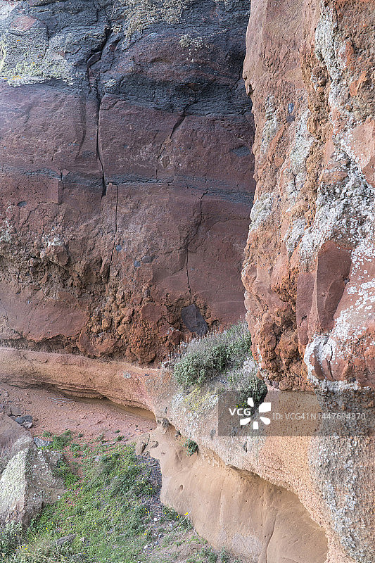 安山岩熔岩流与火山碎屑物质图片素材