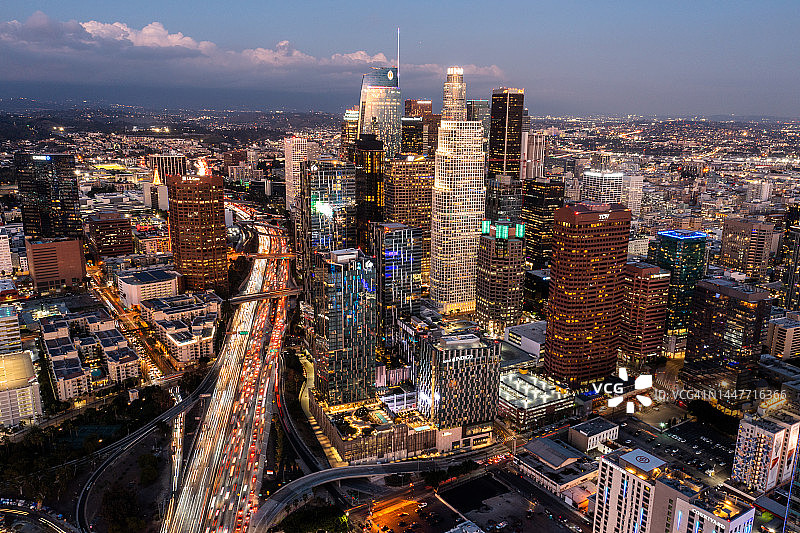 无人机航拍加利福尼亚州洛杉矶图片素材