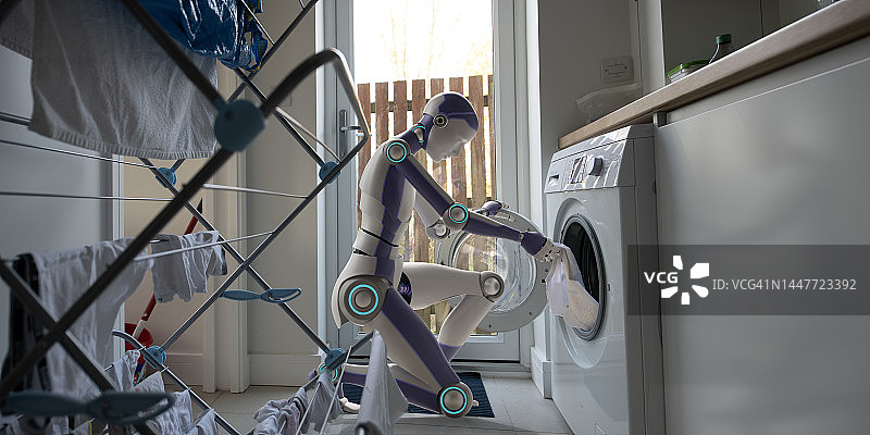 家用机器人洗衣服图片素材