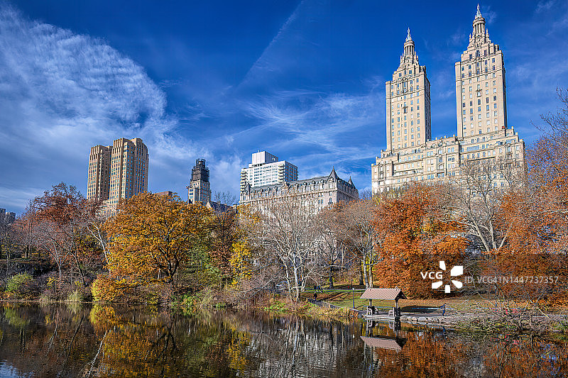 纽约市中央公园西侧的圣里莫和达科他景色图片素材