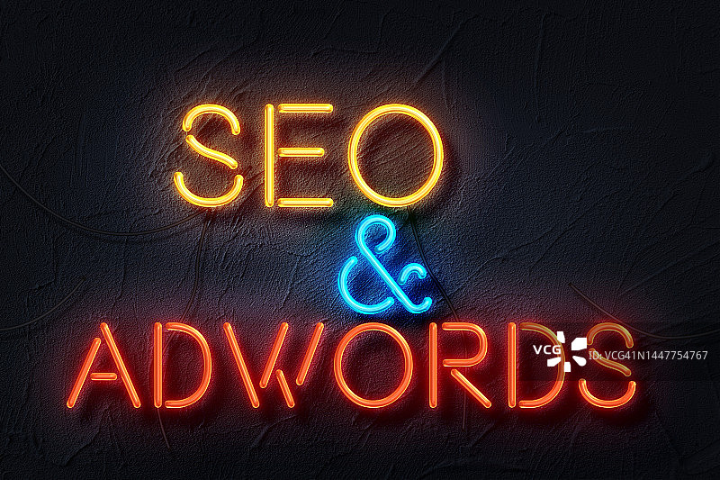 霓虹风格的SEO和ADWORDS图片素材