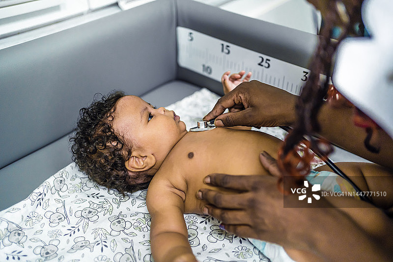 儿科医生检查婴儿图片素材