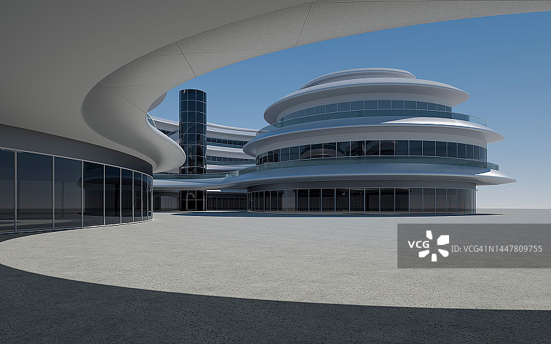 城市中的开放式现代广场图片素材