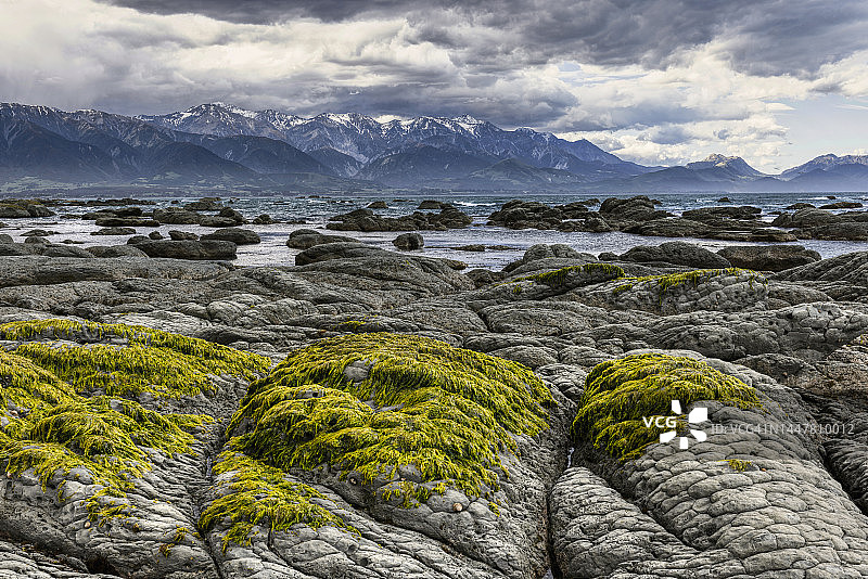 新西兰凯库拉海岸和码头酒店附近风光图片素材