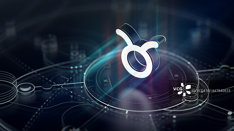 带有占星图背景的金牛座星座图片素材