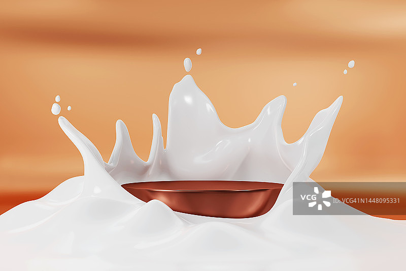 用于展示产品的棕色光滑领奖台3D背景图片素材