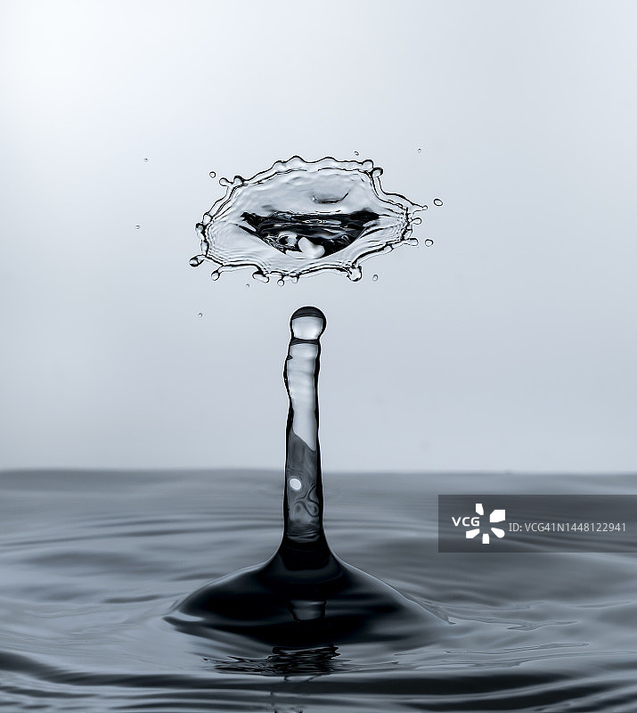 水滴落入水面图片素材
