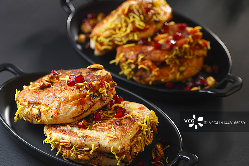 印度街头小吃“素汉堡”Dabeli图片素材